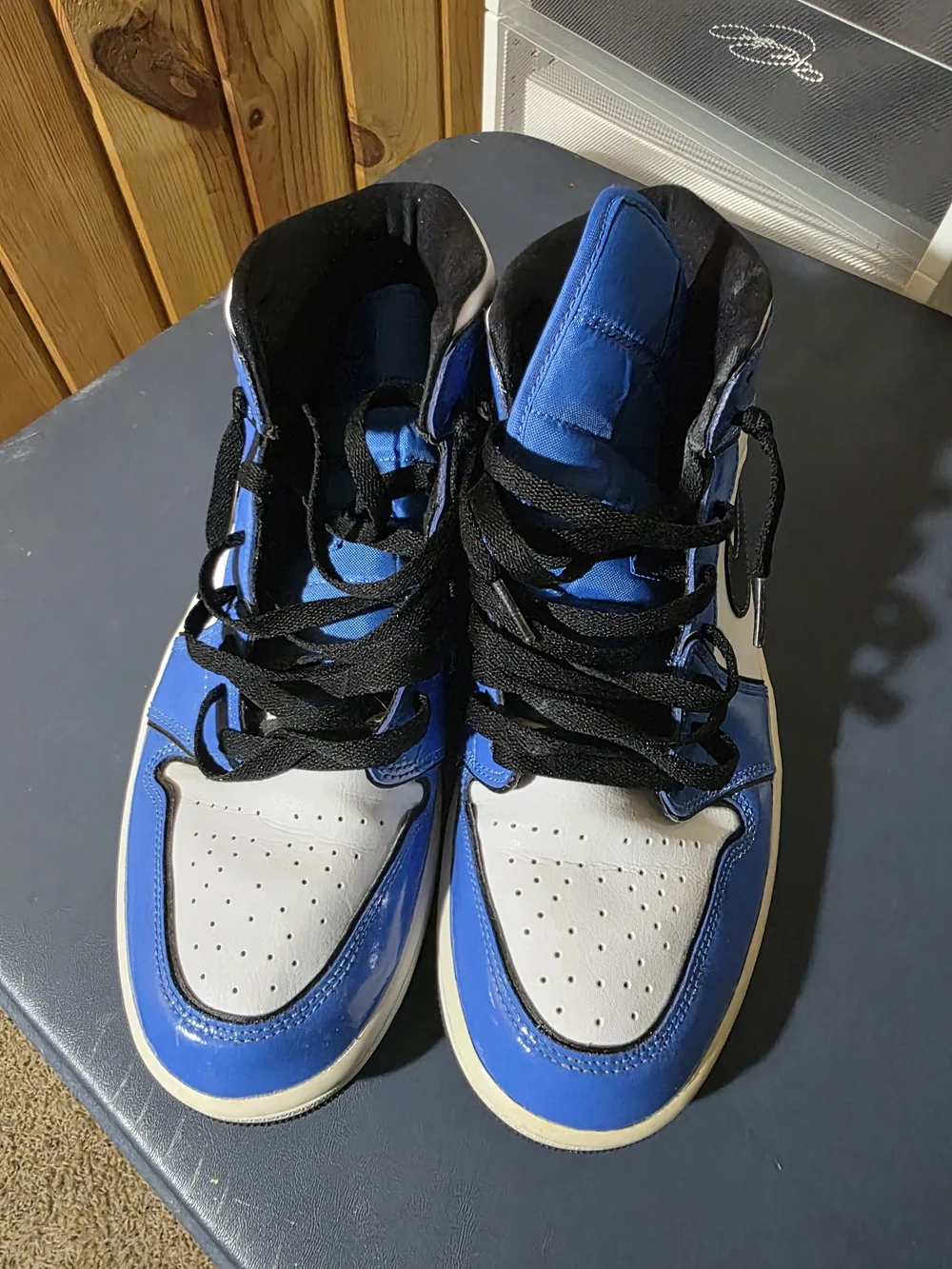 Jordan Men's High-Top Sneakers in Blue, White and Black